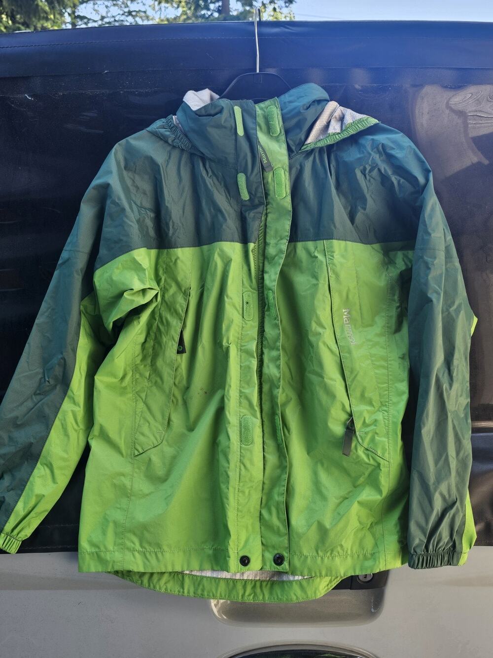 Marmot Boys Girls PreCip Lightweight Packable Rain Jacket Coat Youth Large Green